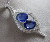 LARGE 1.6CT DIAMOND & AAA SAPPHIRE 14K WHITE GOLD LEAF INFINITY FLOATING PENDANT