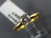 ESTATE .40CT DIAMOND 18KT YELLOW GOLD 3D ROUND SOLITAIRE ENGAGEMENT RING #6442