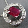 ESTATE 2.20CT DIAMOND & AAA RUBY 18KT WHITE GOLD SOLITAIRE FLOATING PENDANT #392