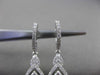 ESTATE LARGE 1.13CT DIAMOND 18KT WHITE GOLD 3D PEAR CLUSTER HANGING EARRINGS