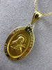 ESTATE 14KT YELLOW GOLD SAINT THERESA PRAY FOR US OVAL PENDANT & CHAIN #24989