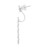 ESTATE .27CT DIAMOND 14KT WHITE GOLD 3D CLASSIC DOUBLE BAR HANGING FUN EARRINGS