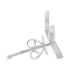 ESTATE 0.17CT DIAMOND 14KT WHITE GOLD 3D CLASSIC MULTI LEAF FLOWER STUD EARRINGS