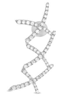 ESTATE 0.27CT DIAMOND 14K WHITE GOLD CLASSIC TRIPLE X BUTTERFLY HANGING EARRINGS