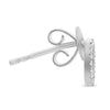 ESTATE 0.10CT DIAMOND 14KT WHITE GOLD 3D CLASSIC ARROW LOVE HANGING EARRINGS