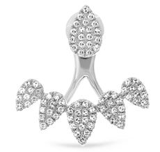 ESTATE .38CT DIAMOND 14K WHITE GOLD CLUSTER MULTI TEAR DROP FUN HANGING EARRINGS