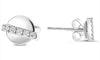 ESTATE .06CT DIAMOND 14KT WHITE GOLD 3D ROUND CLASSIC 5 STONE BAR STUD EARRINGS