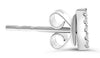 ESTATE .06CT DIAMOND 14KT WHITE GOLD 3D ROUND CLASSIC 5 STONE BAR STUD EARRINGS