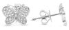 ESTATE .15CT DIAMOND 14KT WHITE GOLD 3D CLASSIC BUTTERFLY LOVE STUD EARRINGS