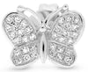 ESTATE .15CT DIAMOND 14KT WHITE GOLD 3D CLASSIC BUTTERFLY LOVE STUD EARRINGS