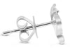 ESTATE .15CT DIAMOND 14KT WHITE GOLD 3D CLASSIC BUTTERFLY LOVE STUD EARRINGS
