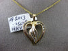 ESTATE .25CT DIAMOND 14KT YELLOW GOLD 3D OPEN HEART FLOATING LOVE PENDANT