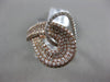 ESTATE WIDE 1.48CT DIAMOND 14KT WHITE & ROSE GOLD 3D OPEN LOVE KNOT FUN RING