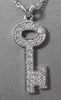 ESTATE LARGE .60CT DIAMOND 14K WHITE GOLD 3D PAVE KEY TO MY HEART PENDANT #17125