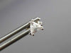 ESTATE .34CT DIAMOND 14KT WHITE GOLD 3D CLASSIC TRILLION STUD EARRINGS #3015