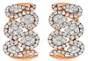 2.18CT DIAMOND 18KT WHITE ROSE GOLD CLUSTER MULTI WAVE INFINITY CLIP ON EARRINGS