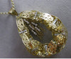 ESTATE EXTRA LARGE & LONG 2.52CT DIAMOND 14KT YELLOW GOLD 3D FILIGREE PENDANT