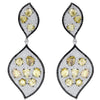 EXTRA LARGE 13.47CT MULTI COLOR DIAMOND 18KT WHITE & BLACK GOLD HANGING EARRINGS