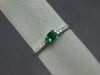 ESTATE .26CT DIAMOND & AAA EMERALD 14K WHITE GOLD 3D ROUND & PEAR SHAPE FUN RING