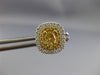 ESTATE 1.47CT WHITE & FANCY YELLOW DIAMOND 18K 2 TONE GOLD CLASSIC STUD EARRINGS