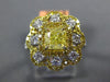ESTATE LARGE 1.05CT WHITE & FANCY YELLOW DIAMOND 18K 2 TONE GOLD ENGAGEMENT RING