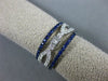 ESTATE WIDE 1.05CT DIAMOND & AAA SAPPHIRE 14K WHITE GOLD LOVE ANNIVERSARY RING