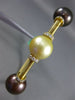 ESTATE LARGE .45CT DIAMOND & AAA SOUTH SEA PEARL 18K YELLOW GOLD BANGLE BRACELET