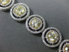 GIA LARGE 12.83CT WHITE & FANCY YELLOW DIAMOND 18KT 2 TONE GOLD TENNIS BRACELET
