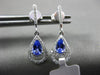 ESTATE .60CT DIAMOND & AAA TANZANITE 14KT WHITE GOLD TEAR DROP HANGING EARRINGS