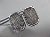 ESTATE LARGE 2CT DIAMOND 14KT WHITE GOLD 3D OCTAGON INVISIBLE CLIP ON EARRINGS