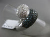 ESTATE WIDE 2.30CT WHITE & BLUE DIAMOND 14KT WHITE GOLD 3D CRISS CROSS LOVE RING
