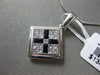 ESTATE .79CT DIAMOND & AAA SAPPHIRE 14KT WHITE GOLD 3D SQUARE INVISIBLE PENDANT