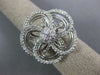 ESTATE EXTRA LARGE 1.34CT DIAMOND 14KT WHITE GOLD 3D FLOWER INFINITY LOVE RING
