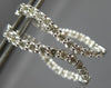 ESTATE 1.0CT DIAMOND 14K WHITE GOLD CLASSIC OVAL CURVED INSIDE OUT HOOP EARRINGS
