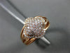 ESTATE WIDE .57CT DIAMOND 14K ROSE GOLD 3D 4 LEAF CLOVER SQUARE CRISS CROSS RING