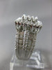 ESTATE LARGE 2.0CT DIAMOND 14KT WHITE GOLD 3D MULTI SHAPE CLUSTER PROMISE RING