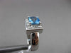 ESTATE 1.55CT DIAMOND & AAA BLUE TOPAZ 14KT WHITE GOLD CLASSIC SQUARE HALO RING