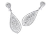 EXTRA LARGE 7.39CT DIAMOND 18KT WHITE GOLD DOUBLE TEAR DROP FUN HANGING EARRINGS