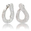 ESTATE 4.80CT DIAMOND 18KT WHITE GOLD MULTI ROW LOVE KNOT SEMI INFINITY EARRINGS