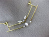 ANTIQUE .40CT DIAMOND 18K WHITE & YELLOW GOLD 3D V SHAPE FLOATING NECKLACE #3635