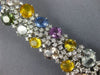 ESTATE LARGE 66.90CT DIAMOND & AAA MULTI GEM 18KT WHITE GOLD 3D TENNIS BRACELET