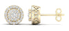 .25CT DIAMOND 14KT YELLOW GOLD 3D INVISIBLE ROUND HALO FILIGREE STUD EARRINGS