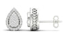 .25CT DIAMOND 14KT WHITE GOLD 3D INVISIBLE FILIGREE TEAR DROP HALO STUD EARRINGS