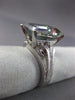 ESTATE EXTRA LARGE 4.17CT DIAMOND & MYSTIC TOPAZ 14KT WHITE GOLD ENGAGEMENT RING