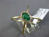 LARGE .53CT DIAMOND & AAA COLOMBIAN EMERALD 14K WHITE GOLD HALO CRISS CROSS RING