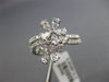 ESTATE WIDE 1.06CT DIAMOND 18K WHITE GOLD MULTI FLOWER WEDDING ANNIVERSARY RING