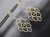 ESTATE LARGE 1.91CT WHITE & FANCY YELLOW DIAMOND 18K 2 TONE GOLD FLOWER EARRINGS