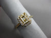 ESTATE .19CT DIAMOND 14KT YELLOW GOLD 3D OCTAGON HALO SEMI MOUNT ENGAGEMENT RING