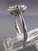 ESTATE LARGE 1.32CT DIAMOND 14K WHITE GOLD 3D HALO FILIGREE CLUSTER PROMISE RING