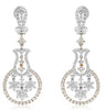 LARGE 5.14CT DIAMOND 18KT ROSE GOLD 3D MULTI FLOWER CHANDELIER HANGING EARRINGS